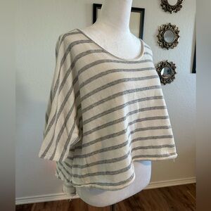 Anthropologie Maronie Hi Low Striped Top
